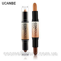 Коректор/консилер хайлайтер-бронзер Creamy 2х1 Contour Stick Highlighter Bronzer Concealer Ucanbe#B, фото 2