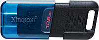 Флеш память флешка Kingston 128GB USB 3.2 Data Traveler 80M Type-C Black-Blue