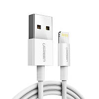 Кабель USB2.0 AM - Lightning M 2м 2.4A никелированный ABS оболочка UGREEN US155 20730 White