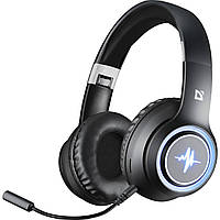 Безпровідні ігрові навушники з мікрофоном Defender FreeMotion B571 Bluetooth 3.5mm jack LED Black