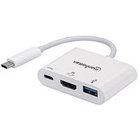 Док-станция хаб Manhattan USB 3.1 Type-C - HDMI USB 3.0 PD 60W 4в1 White