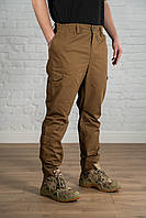 Армейские штаны койот рип-стоп боевые коричневые летние военные брюки coyote мужские зсу ripstop тактические