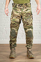 Брюки военные с наколенниками мультикам рип-стоп уставные армейские штаны штурмовые тактические multicam зсу