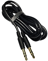 Кабель аудіо AUX стерео 3-pin TRS male 3.5mm mini-jack 1 м чорний