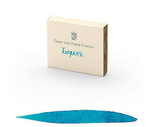 Картриджі для перових ручок Graf von Faber-Castell Turquoise ink, колір бірюзовий, 6 штук, 141110