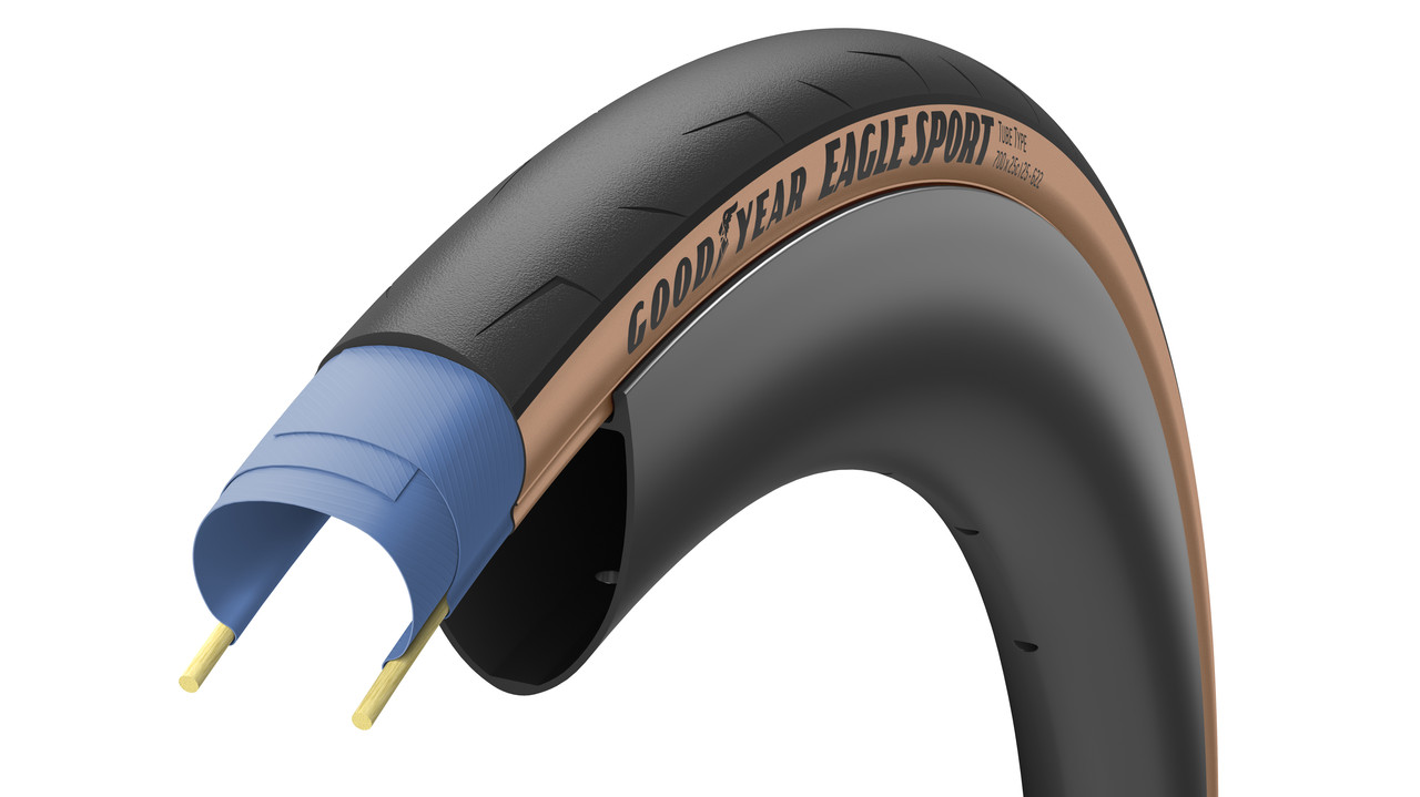Покрышка 700x32 (32-622) GoodYear Eagle Sport Tube Type Folding Tan, 60tpi