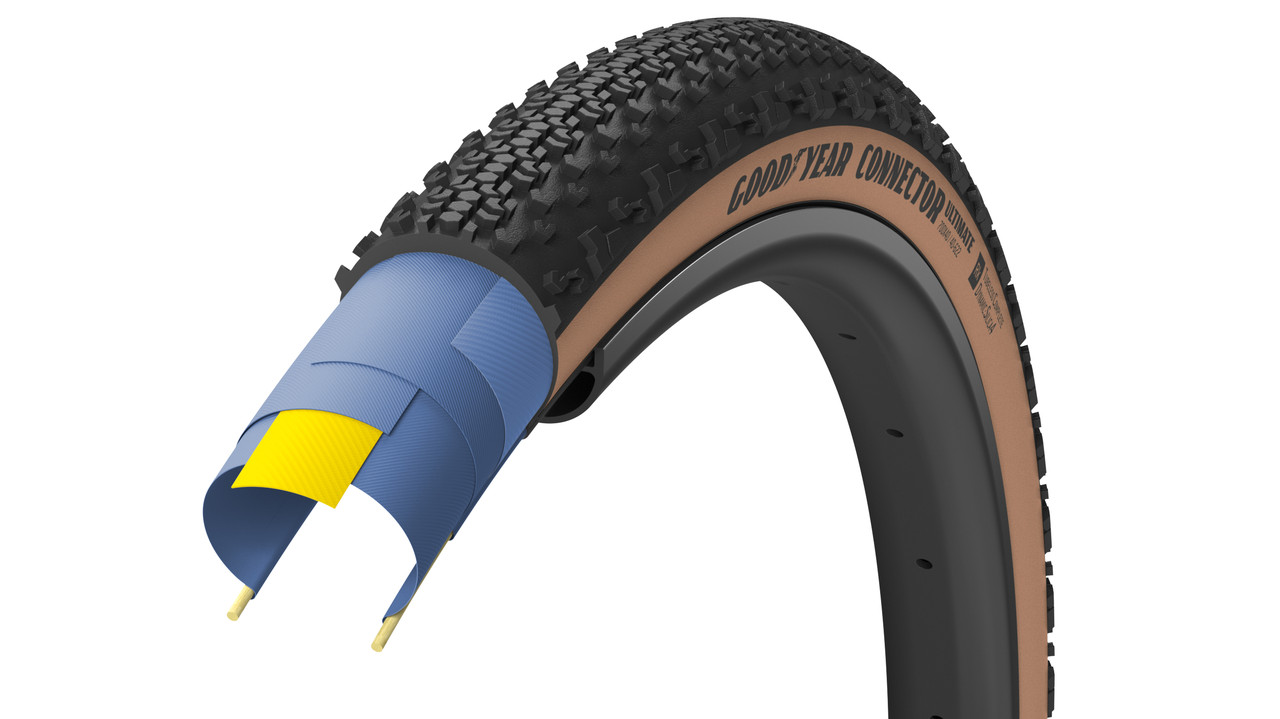 Покришка 700x45 (45-622) GoodYear Connector Ultimate Tubeless Complete Folding Blk/Tan, 120tpi