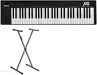 Клавішний інструмент MIDIPLUS- X6 II BLACK + STATYW - Klawiatura sterująca - kontroler USB / MIDI, 61 czułych
