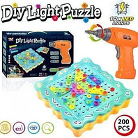 Конструктор Tu Le Hui Diy Light Puzzle 200 деталей 12LED TLH-19 с шуруповертом pkd