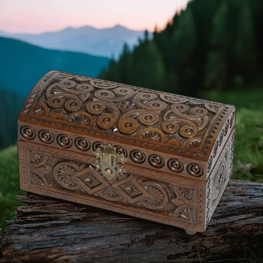 Шкатулка ручної роботи з натурального дерева, 8*16 см, фото 1