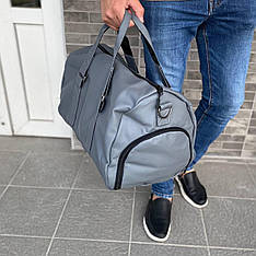 Сумка з відділенням для взуття для тренувань спортивна дорожня чоловіча жіноча Strong grey
