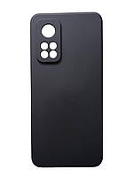Силиконовый чехол с микрофиброй для Xiaomi Mi 10t Pro черный тонкий матовый