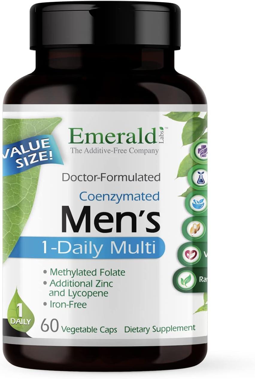Біодоступні щоденні вітаміни преміумкласу Emerald Labs Men's 1 Daily Multi 60 капсул