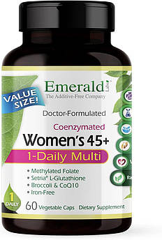 Біодоступні щоденні вітаміни преміумкласу Emerald Labs Women's 45+ 1-Daily Multi 60 капсул