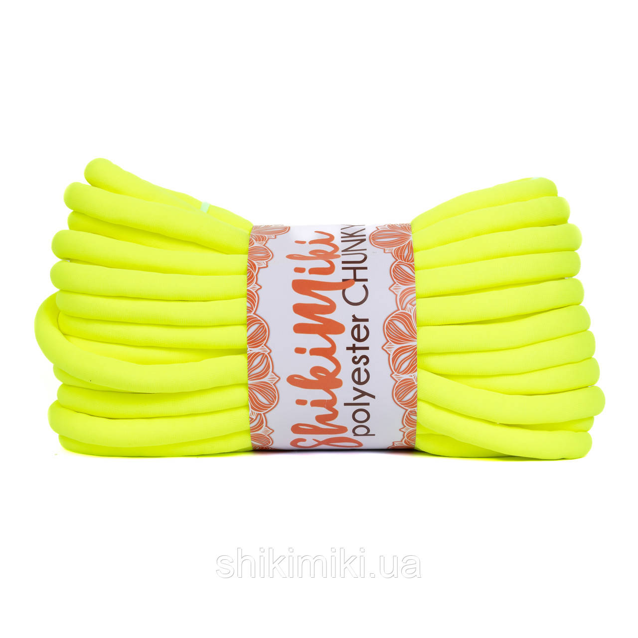 Шнур з наповнювачем Shikimiki Polyester Chunky, колір Лимонний неон