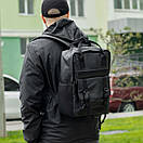 Міський рюкзак з еко шкіри URBAN Black з 9 відділеннями та відсіком під ноутбук на 13 літрів молодіжний, фото 4