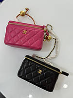 Женская сумка косметичка Chanel Lambskin кожаная