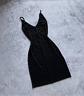 Универсальное легкое платье рубчик черный
