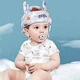 Шолом дитячий м'який із захистом голови від ударів Сірий, фото 5