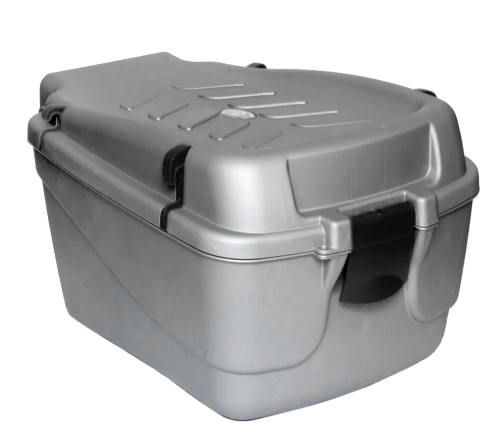 Кофр - контейнер на багажник велосипеда пластиковий сірий із чорним (6 ...