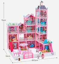 Ляльковий будиночок 374 деталі з ляльками, меблями й аксесуарами, на батарейках, світиться 556-57