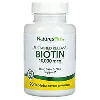 Биотин с замедленным высвобождением Nature's Plus (Biotin) 10000 мкг 90 таблеток