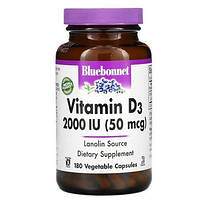 Витамин D3 Bluebonnet Nutrition (Vitamin D3) 2000 МЕ 180 капсул