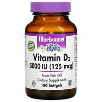 Витамин Д3 Bluebonnet Nutrition (Vitamin D3) 5000 МЕ 125 мкг 100 желатиновых капсул