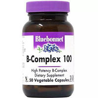 Комплекс витаминов В Bluebonnet Nutrition (B-Complex 100) 50 вегетарианских капсул