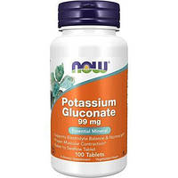 Калий глюконат Now Foods (Potassium Gluconate) 99 мг 100 таблеток