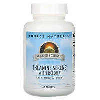 Успокаивающий теанин с релорой, Theanine Serene with Relora, Source Naturals, 60 таблеток