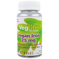 Железо растительного происхождения VegLife (Vegan Iron) 25 мг 100 таблеток