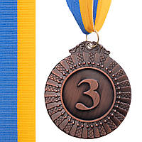 Медаль спортивная с лентой Zelart FLASH C-4328 цвет бронзовый ds
