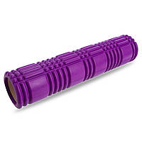 Роллер массажный цилиндр (ролик мфр) 61см Grid 3D Roller Zelart FI-4941 цвет фиолетовый ds