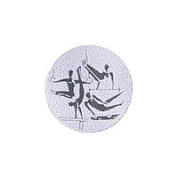 Жетон-наклейка 25мм Zelart Спортивная гимнастика 25-0075 цвет серебряный ds