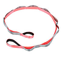 Стрічка стропа з петлями для розтяжки Stretch Strap Zelart FI-8369 колір рожевий ds
