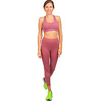 Костюм спортивный женский для фитнеса и тренировок лосины и топ V&X WX5009-CK5611 размер S цвет марсала ds