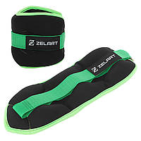 Утяжелители-манжеты для рук и ног Zelart FI-7208-1 цвет черный-салатовый ds