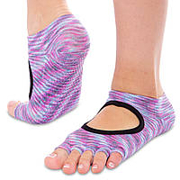 Шкарпетки для йоги з відкритими пальцями Zelart FI-0438-1 колір фіолетовий ds