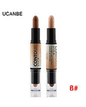 Коректор/консилер хайлайтер-бронзер Creamy 2х1 Contour Stick Highlighter Bronzer Concealer Ucanbe#B, фото 2