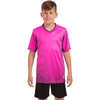 Форма футбольная подростковая Zelart Rhomb 11B размер 24, рост 130-135 цвет розовый-черный ds