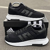 Кроссовки мужские Adidas черные с белым SRV R0556