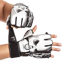 Перчатки для смешанных единоборств MMA Zelart BO-1319 размер S цвет черный-белый ds