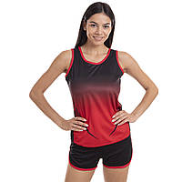 Форма для легкой атлетики женская Lingo LD-T906 размер 2XL цвет черный-красный ds