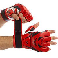 Перчатки для смешанных единоборств MMA Zelart BO-1374 размер M цвет красный-черный ds