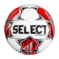 Мяч футбольный Select DIAMOND v23 бело-красный Уни 4 85436-127 4 z19-2024
