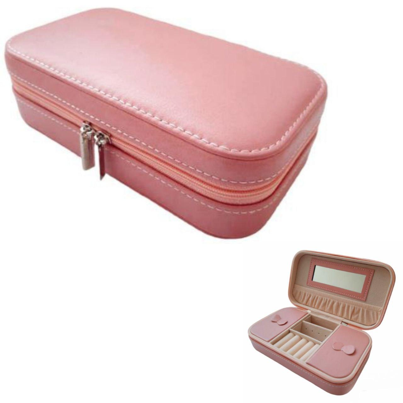 Скринька / органайзер для прикрас та біжутерії на блискавці Рожева 18x10 8642, фото 1