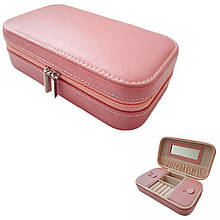 Скринька / органайзер для прикрас та біжутерії на блискавці Рожева 18x10 8642