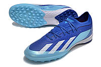 Сороконожки футбольные Adidas X Speedportal.1 TF/ бампы синие для футбола