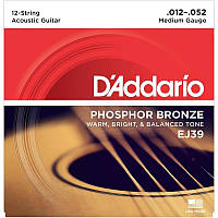 Струны для акустической гитары D'Addario EJ39 Phosphor Bronze Medium Acoustic Guitar 12-Strin GR, код: 6555922